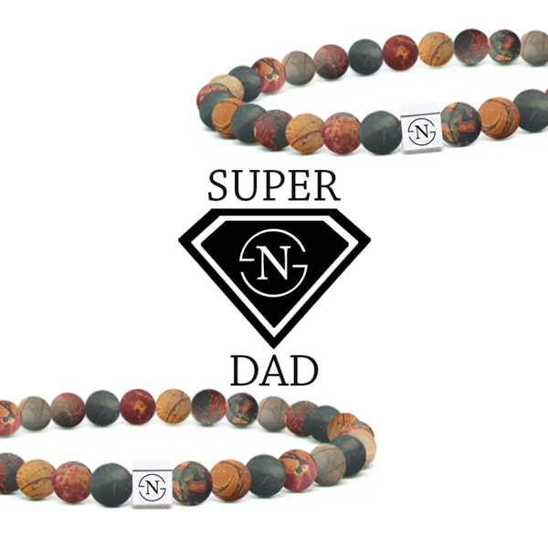 Natuursteen Jaspis Heren Armband | Multicolor