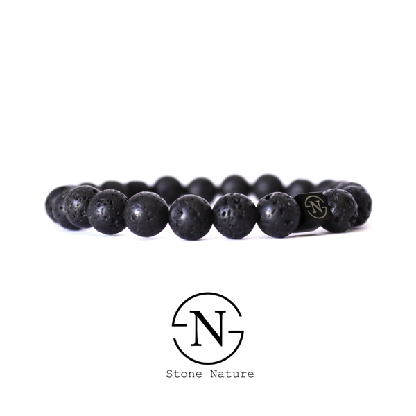 Lava Natuursteen Armband | Black Collection
