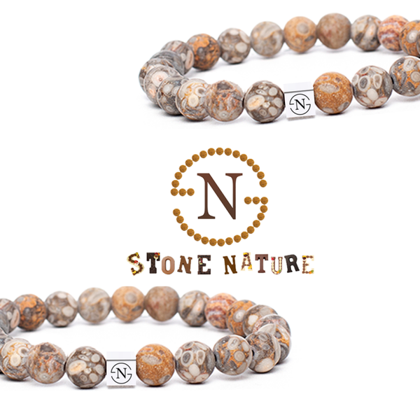 Maifan Natuursteen Heren Armband | Beige Mat