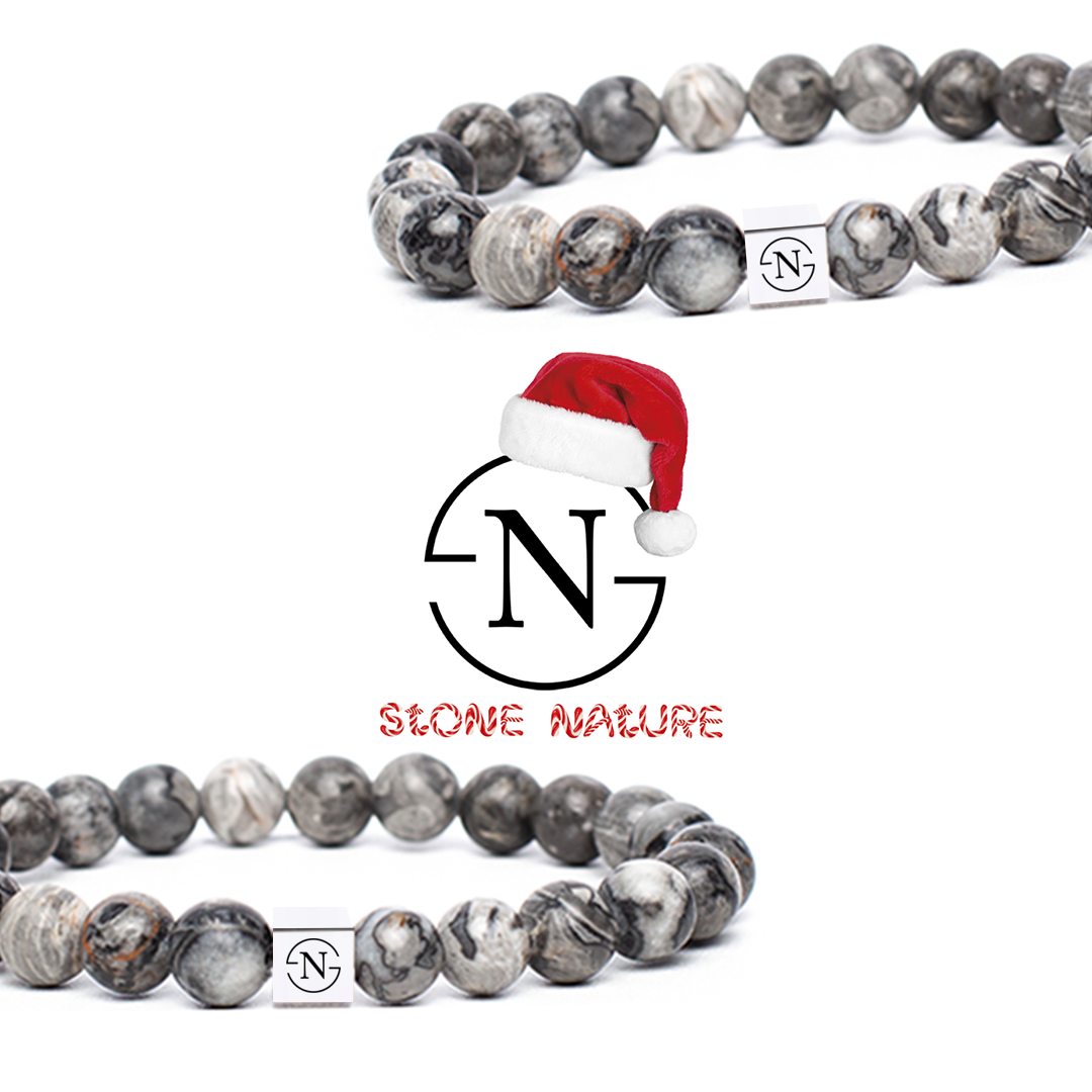 Mapstone Natuursteen Heren Armband | Grijs