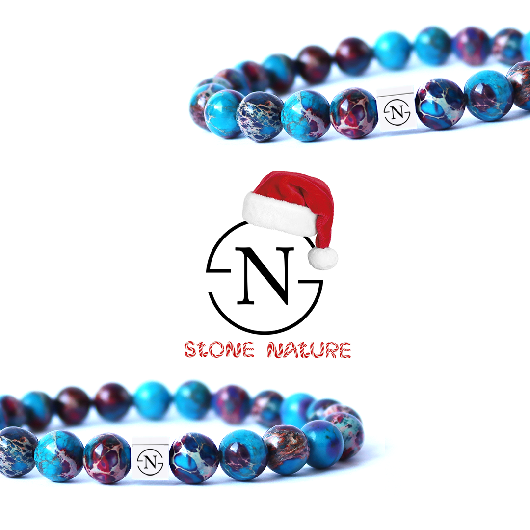Natuursteen Armband Stone Nature | Blauw Rood