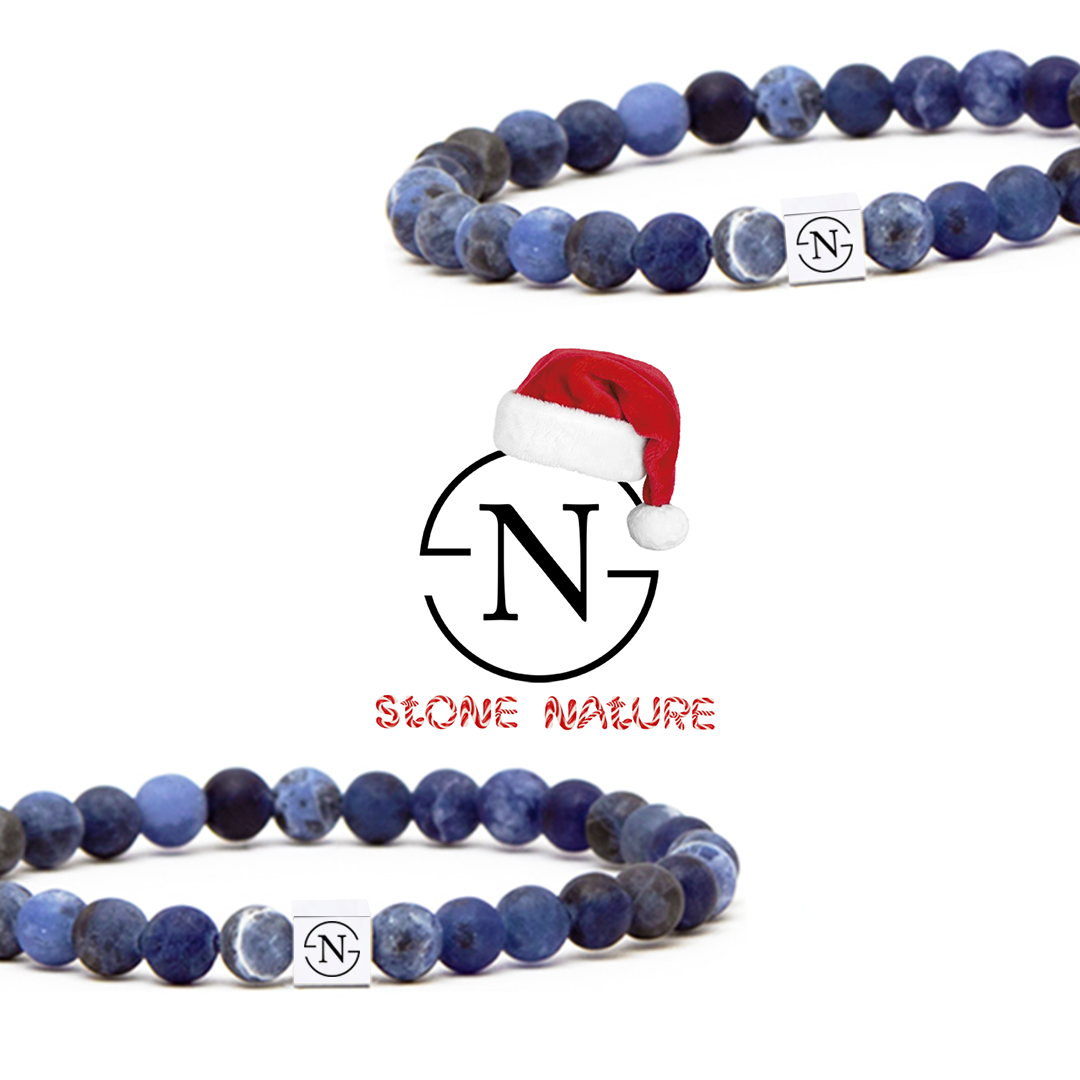 Sodaliet Natuursteen Heren Armband | Donkerblauw Mat