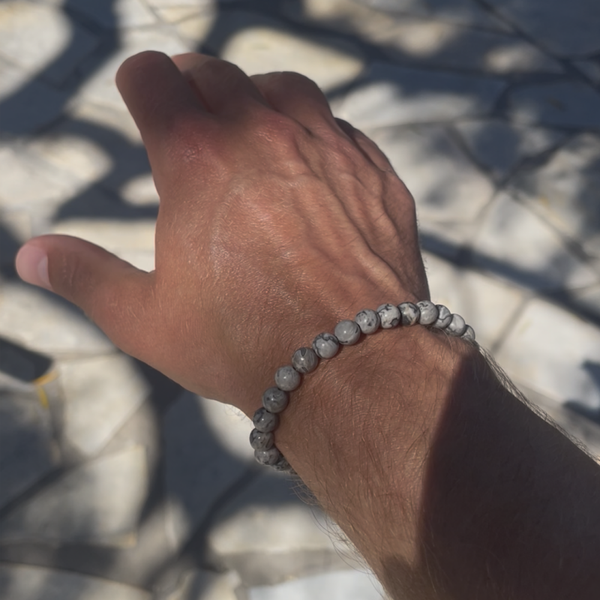Mapstone Natuursteen Heren Armband | Grijs