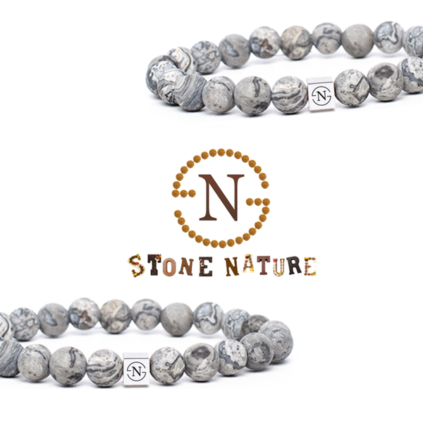 Mapstone Natuursteen Dames Armband | Grijs Mat