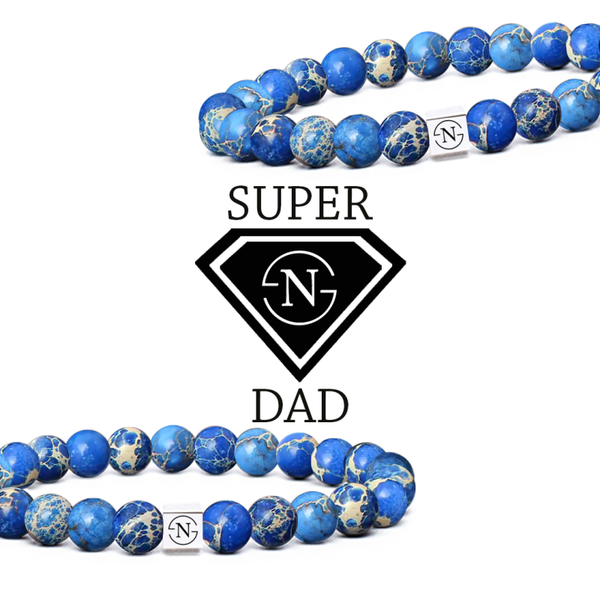 Sediment Natuursteen Armband 8mm | Kobalt Blauw