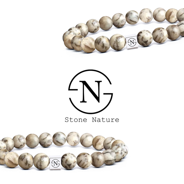 Jaspis Natuursteen Heren Armband | Beige