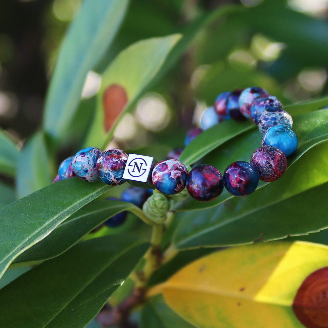 Natuursteen Armband Stone Nature | Blauw Rood
