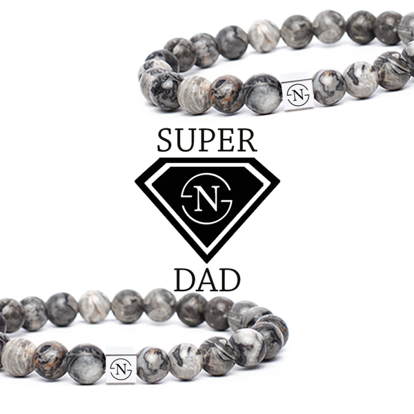 Mapstone Natuursteen Heren Armband | Grijs