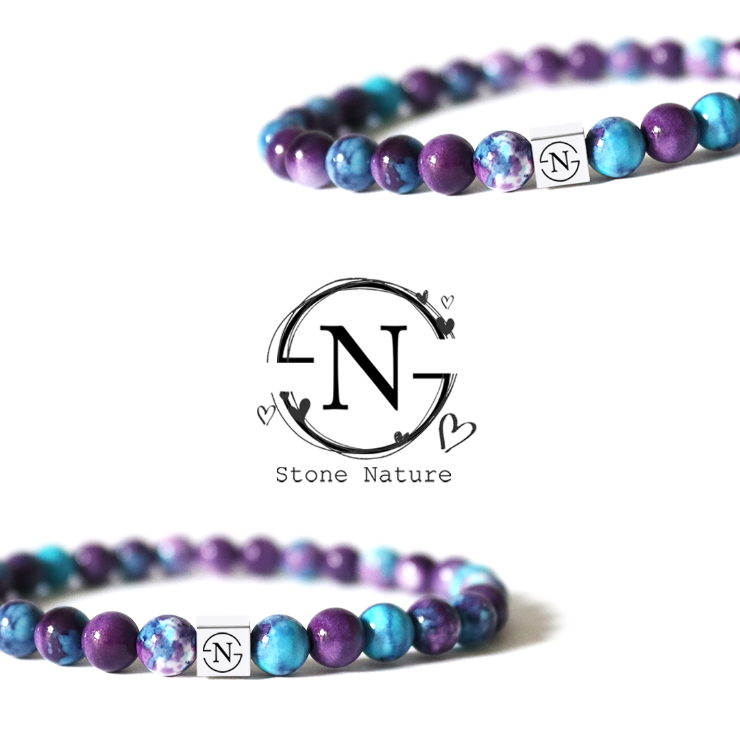 Natuursteen Armband Stone Nature | Blauw Paars