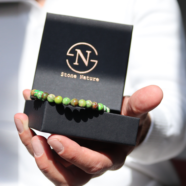 Sediment Natuursteen Armband | Lime Groen