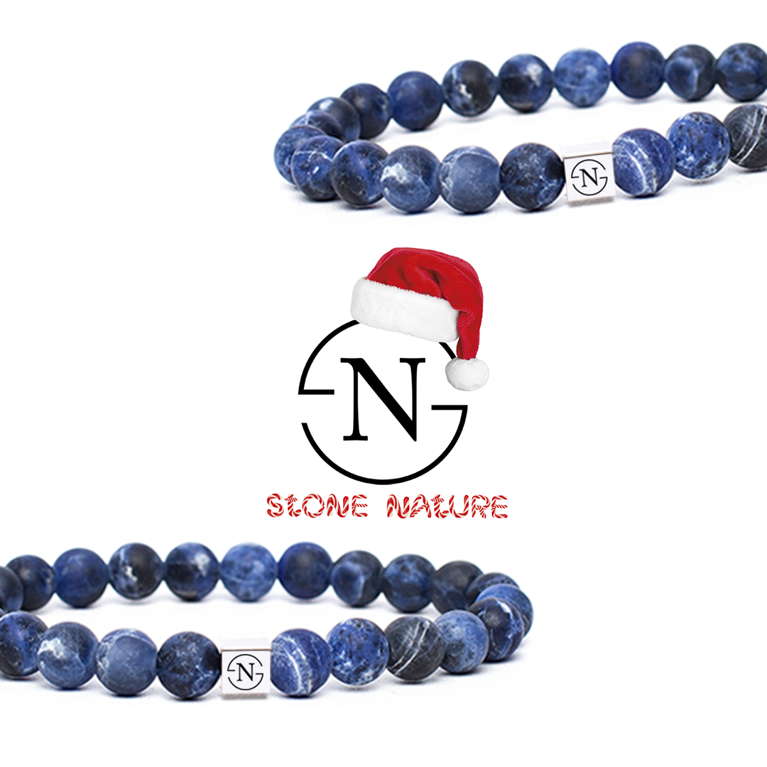 Sodaliet Natuursteen Dames Armband | Donkerblauw Mat