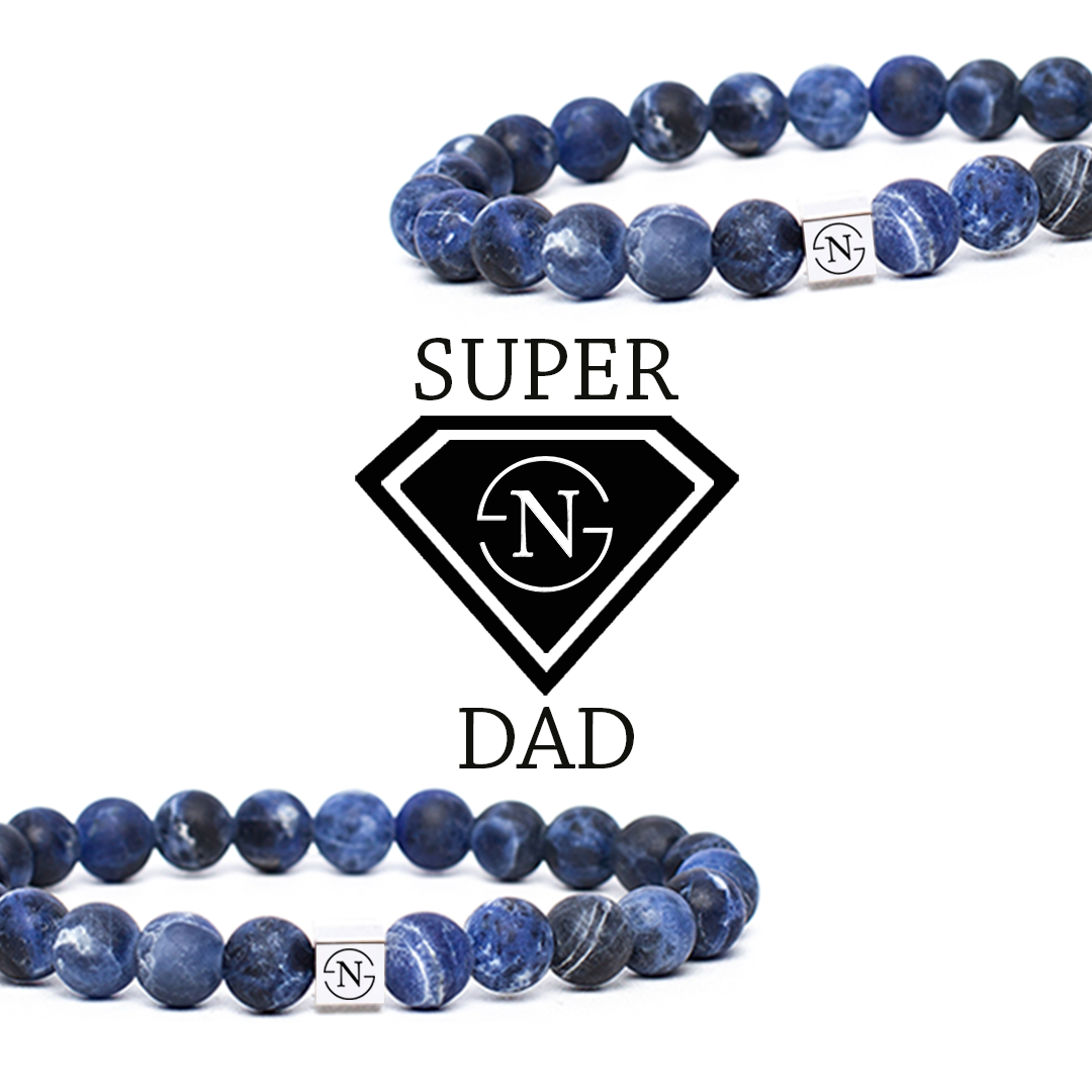 Sodaliet Natuursteen Heren Armband | Donkerblauw Mat