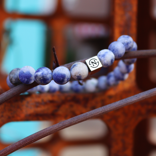 Sodaliet Natuursteen Armband | Lichtblauw