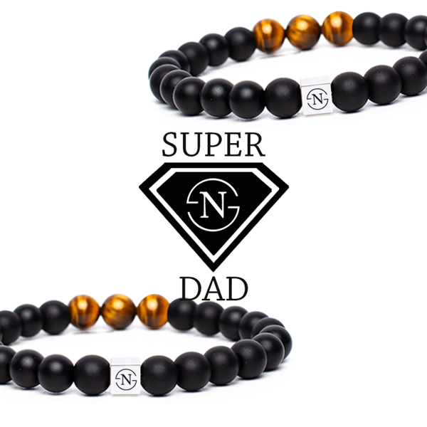Tijgeroog Jade Natuursteen Heren Armband | Bruin Zwart