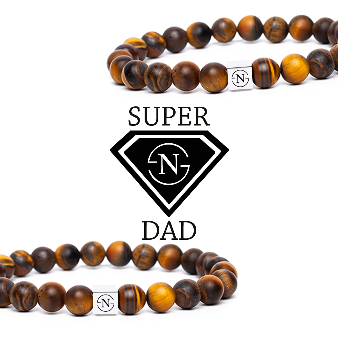 Tijgeroog Natuursteen Heren Armband | Bruin Mat