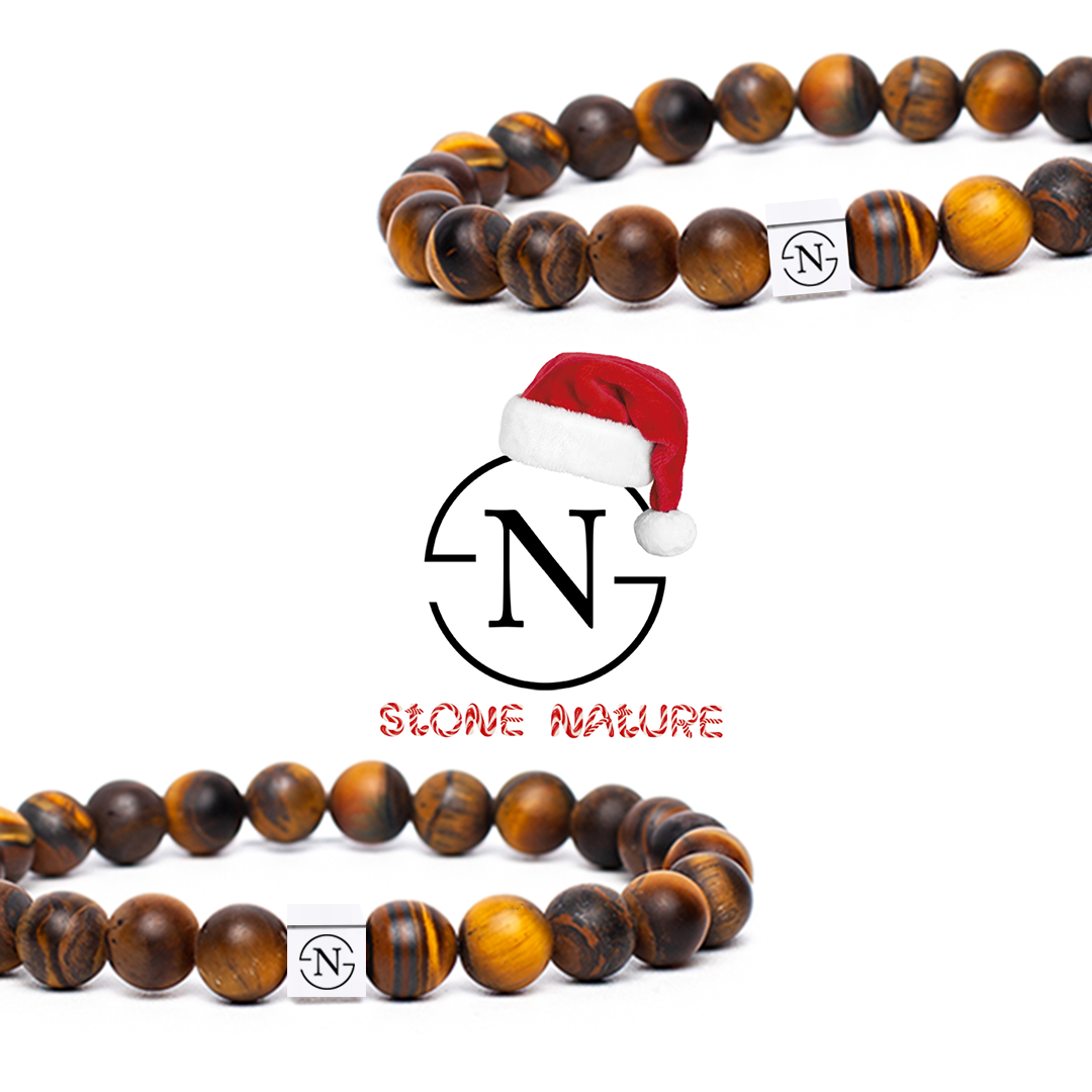Tijgeroog Natuursteen Heren Armband | Bruin Mat