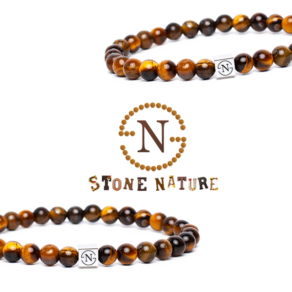 Natuursteen Tijgeroog Heren Armband | Bruin