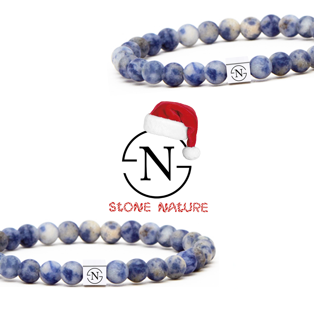 Sodaliet Natuursteen Heren Armband | Lichtblauw