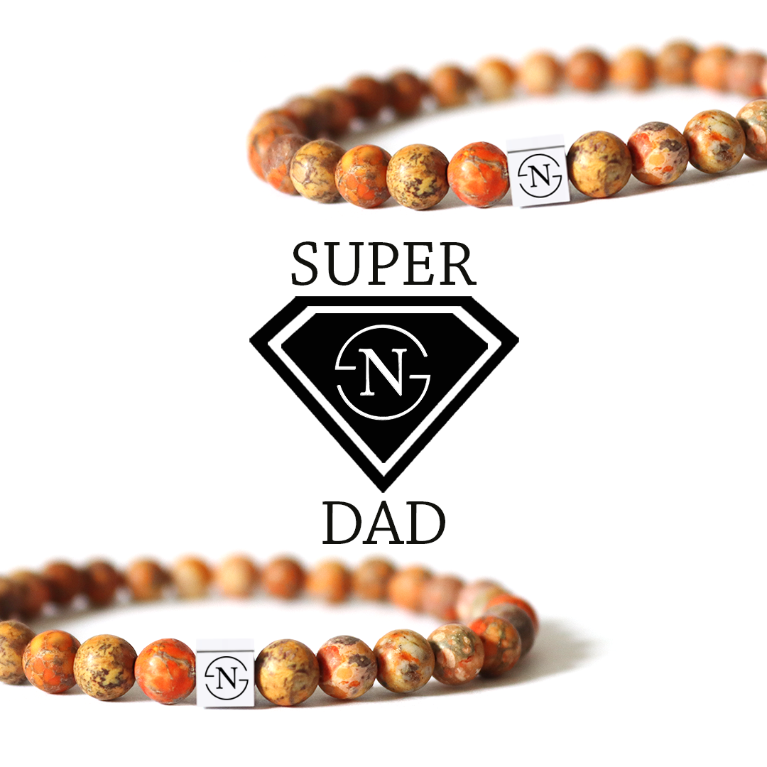 Sediment Natuursteen Armband Mat 6mm | Oranje