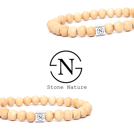 Houten Heren Kralen Armband Stone Nature | Wood