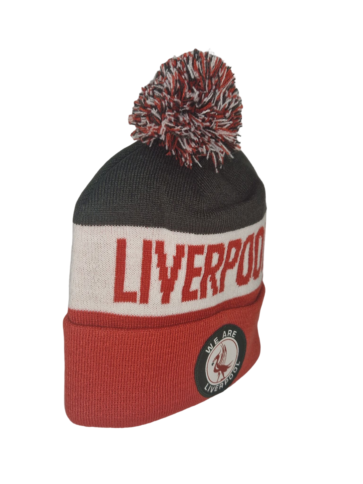 Liverpool Beanie Liverpool FC Bobble Hat - Red, White & Grey 