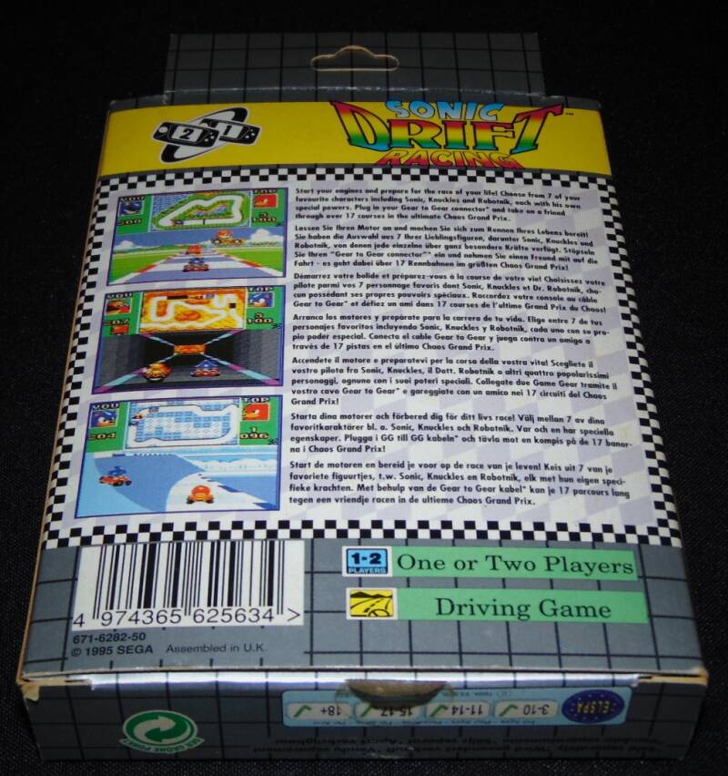 Jeu Sonic Drift Racing PAL Sur Sega Game Gear, Avec Notice Et Étui Officiel
