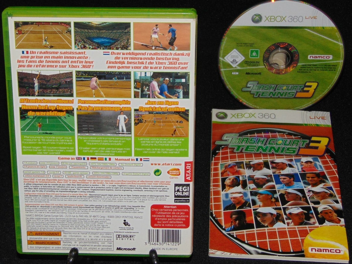 Jeu Smash Court Tennis 3 Xbox 360 – édition Complète PAL, état Correct
