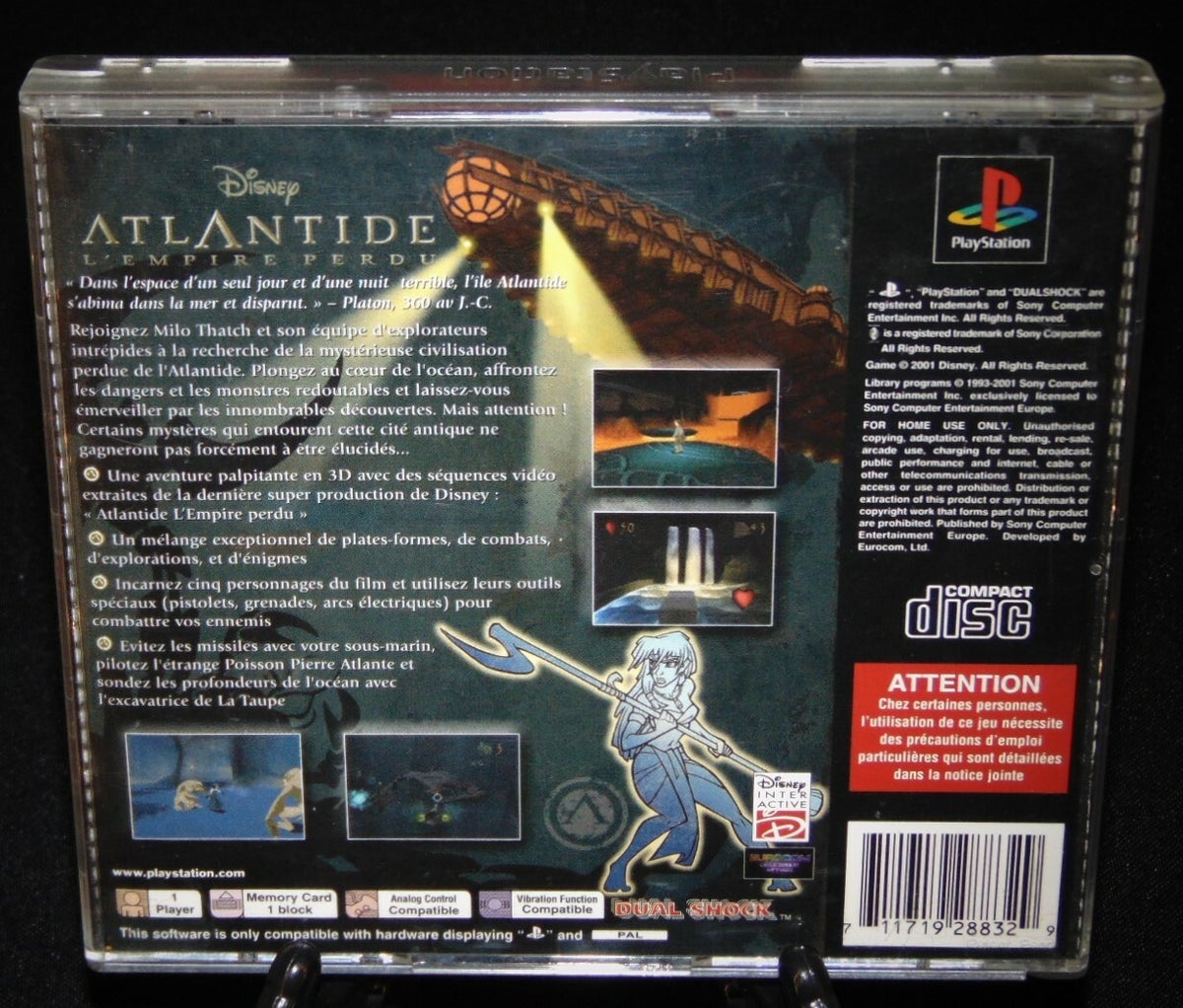 Jeu PS1 : Atlantide, L'Empire Perdu - Version PAL Avec Notice - Occasion En Bon état - Jeu D'action-aventure