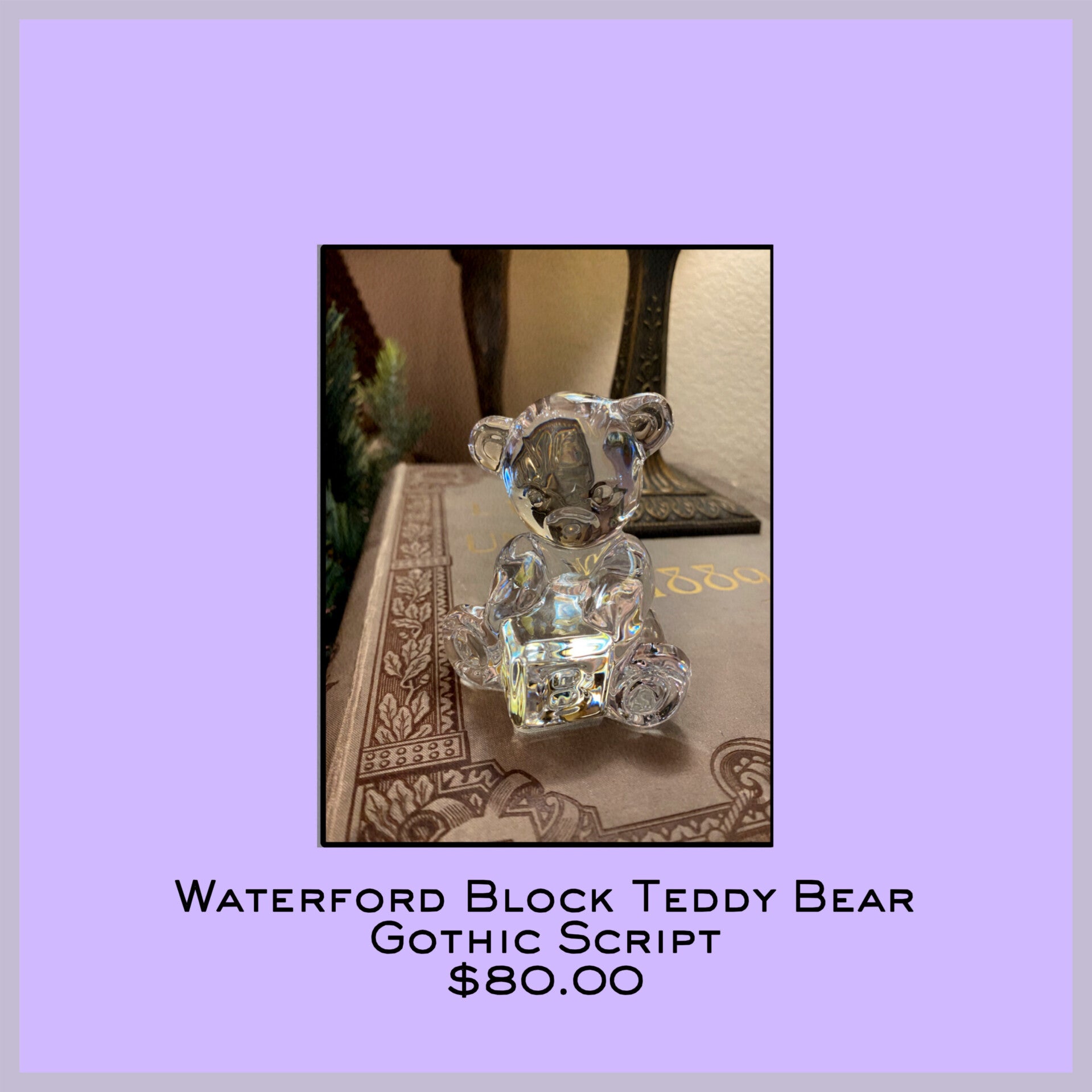 Waterford Teddy Bear on Block