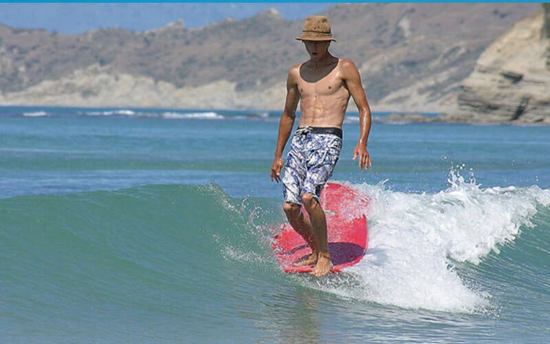James Tanner of Wainui Beach, Gisborne, was just a teenager when he followed the path forged by his father Sam and a group of like-minded longboarding stalwarts and in doing so took the sport to a new level of style and athleticism.