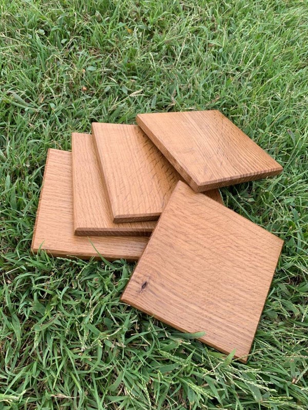 Solid White Oak Coaster Set of 5
