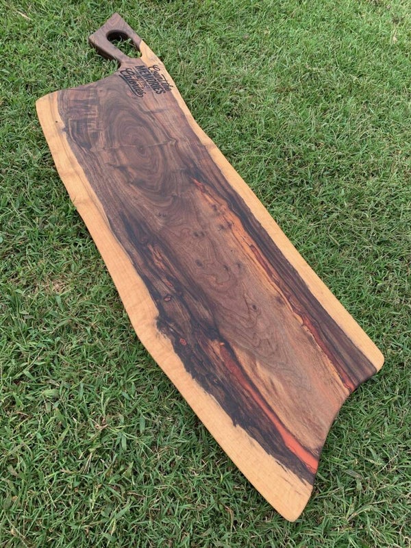 Massive Black Walnut Charcuterie Board with Copper Epoxy