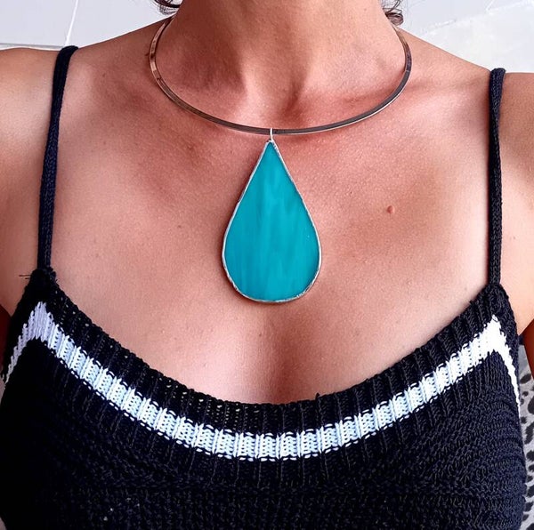 Girocollo goccia azzurro