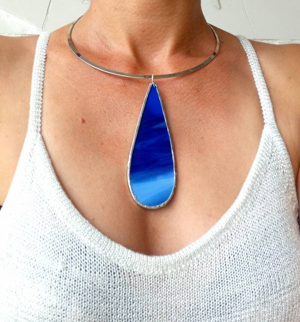 Girocollo gocciolona blu azzurro