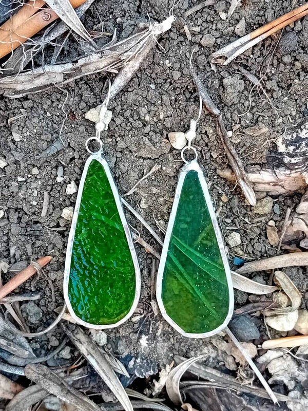Orecchini verde bottiglia