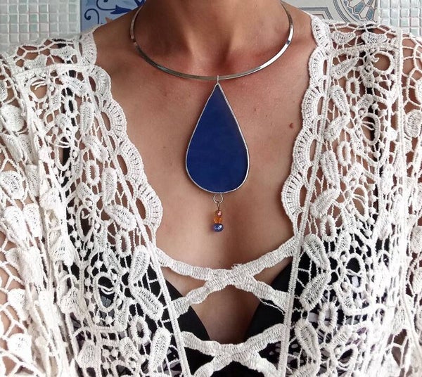 Girocollo goccia blu oltremare