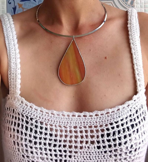 Girocollo goccia arancio