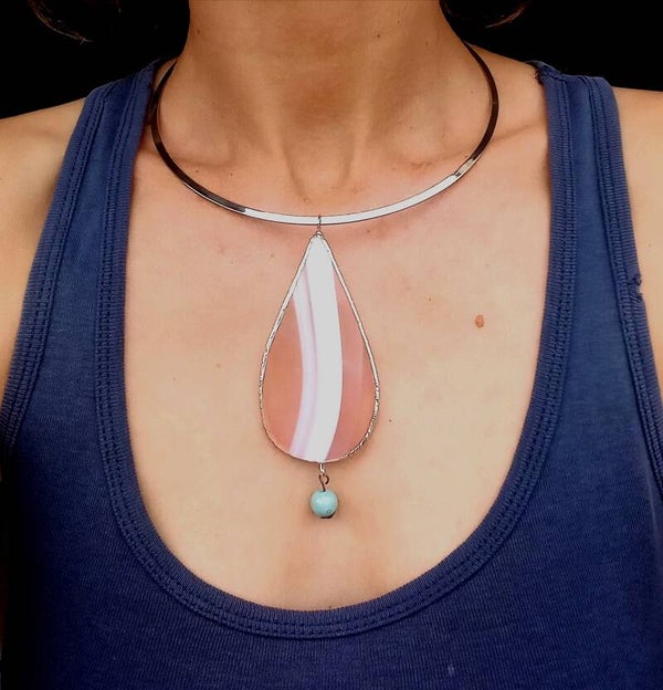 Girocollo goccia rosa