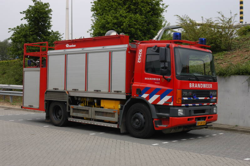 Kenteken: BF-GR-04 Roepnummer: B5 > 92-562 > 24-2563 Type voertuig: SB2 LD6000 T-/5500 Merk &amp; Type: DAF FF75.290RC380 Opbouw: Kronenburg Bouwjaar: 1997 In dienst: 1997 Uit dienst: 2018 Standplaats: Geleen