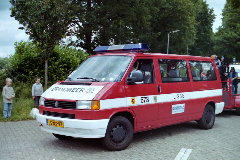 Kenteken: LS-NX-97 Roepnummer: 673 Type voertuig: DB9 Merk &amp; Type: Volkswagen Transporter T4 Opbouw: Bouwjaar: 1995 In dienst: 1995 Uit dienst: 2007