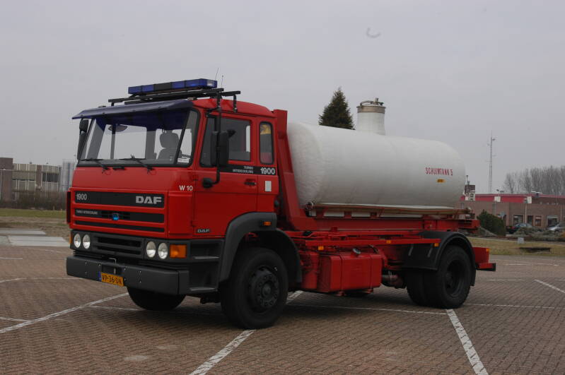 Kenteken: VP-36-DN Roepnummer: W10 > 5662 Type voertuig: HA Merk &amp; Type: DAF FFA1900NS400 Opbouw: Burg-Bennes Marrel Bouwjaar: 1992 In dienst: 1992 Uit dienst: 2017 Standplaats: Terneuzen