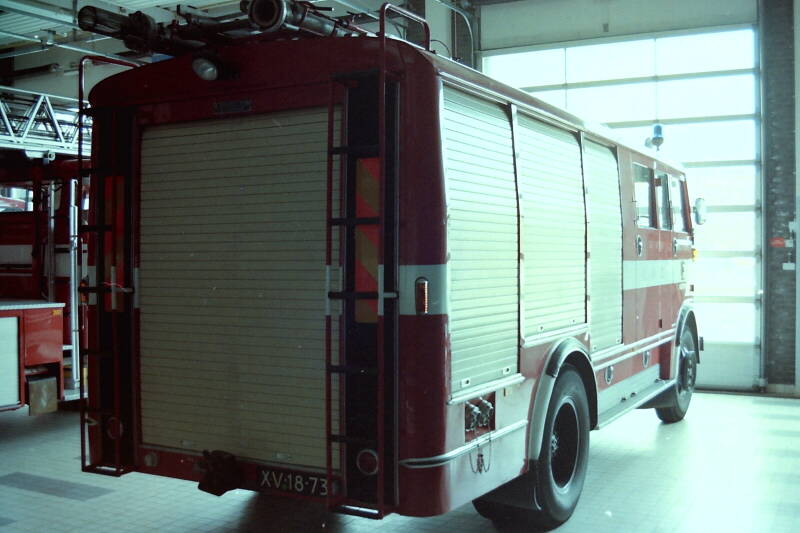 Kenteken: XV-18-73 Roepnummer: 3 > 601 Type voertuig: TS9 MD/LD2000 T1500 Merk &amp; Type: DAF A1300BA360 Opbouw: Bikkers Bouwjaar: 1968 In dienst: 1968 Uit dienst: 1988. Opmerkingen: Verkocht aan bedrijfsbrandweer Katwijk Chemie-Katwijk