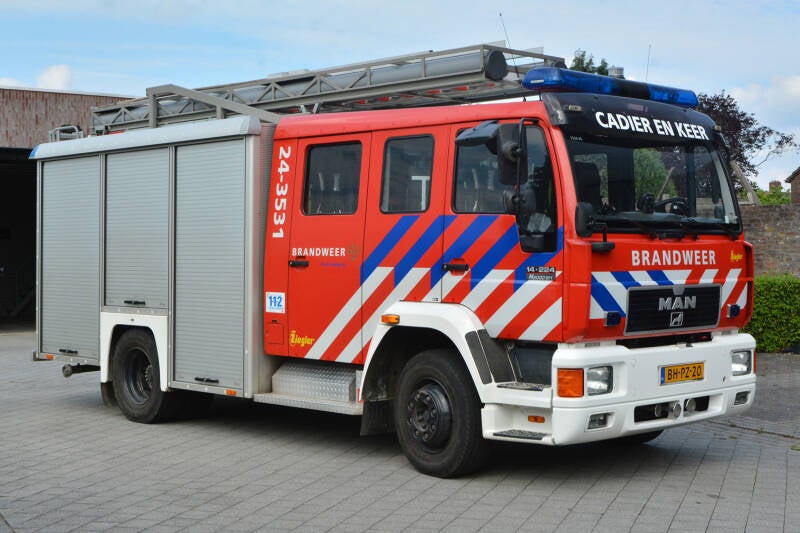 Kenteken: BH-PZ-20 Roepnummer: 1642 > 24-3531 Type voertuig: TS8 LD3000 HD265 T2000 Merk &amp; Type: MAN 14.224LF[M2000-intercity] Opbouw: Ziegler Brandweertechniek Bouwjaar: 1999 In dienst: 1999 Uit dienst: 2017.   In 2019 verkocht aan regio Hollands Midden 