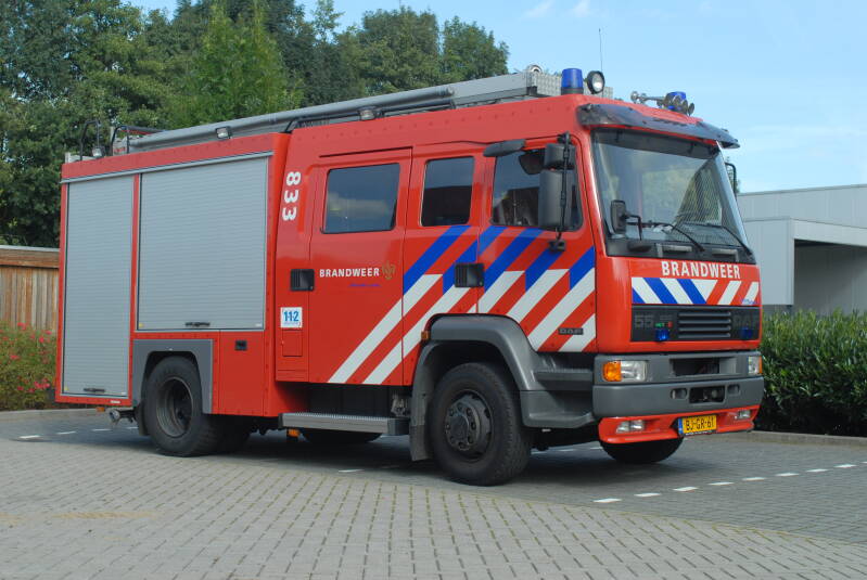 Kenteken: BJ-GR-61 Roepnummer: 46-833 Type voertuig: TS7 LD3250 HD250 T1500 Merk &amp; Type: DAF FF55.230CE330 Opbouw: Gemco-Plastisol-Godiva Bouwjaar: 2000 In dienst: 2007 Uit dienst: 2019.  Regionaal voertuig, voorheen van Arnhem.