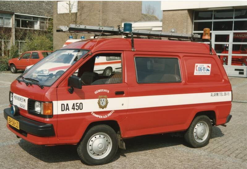 Kenteken: BR-36-LZ Roepnummer: 682 Type voertuig: PM5 Merk &amp; Type: Toyota Lite Ace-Bestel Opbouw: Bouwjaar: 1986 In dienst: 1986 Uit dienst: 19..