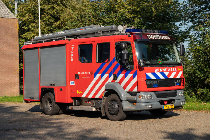 Kenteken: BS-DT-15 Roepnummer: 19-2830 Type voertuig: TS8 LD2800 HD265 T1500 Merk &amp; Type: DAF FF.LF55.250-15CF365 Opbouw: Ziegler Brandweertechniek Bouwjaar: 2006 In dienst: 2006 Uit dienst: