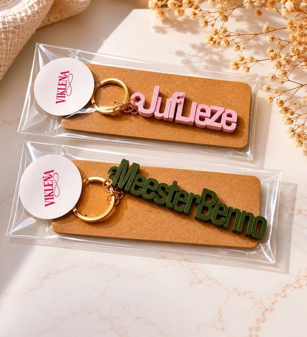 Gepersonaliseerde Sleutelhanger Juf of Meester