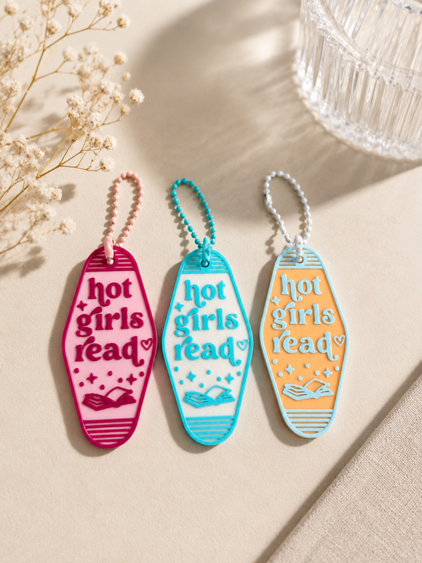 Sleutelhanger ‘hot girls read’