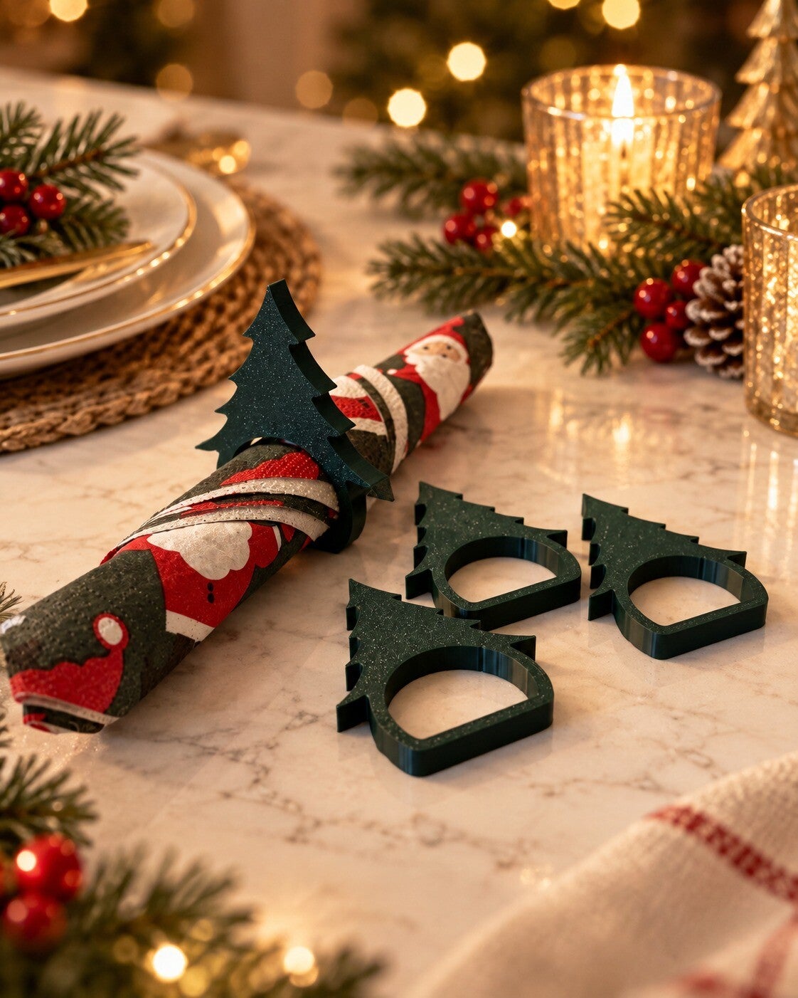 Servette houder Kerstboom (Per 4 stuks)