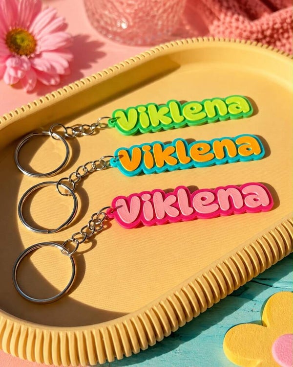 Bubbel letter naam sleutelhanger !